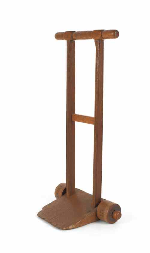 Appraisal: English oak hand truck th c h