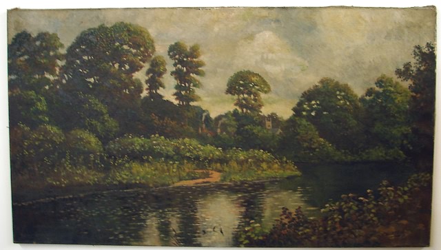 Appraisal: Mapledurhan-Thames England oil on canvas x SLR W Livingstone Anderson