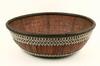 Appraisal: BASKET - Circa s African beaded basket Rattan woven rim