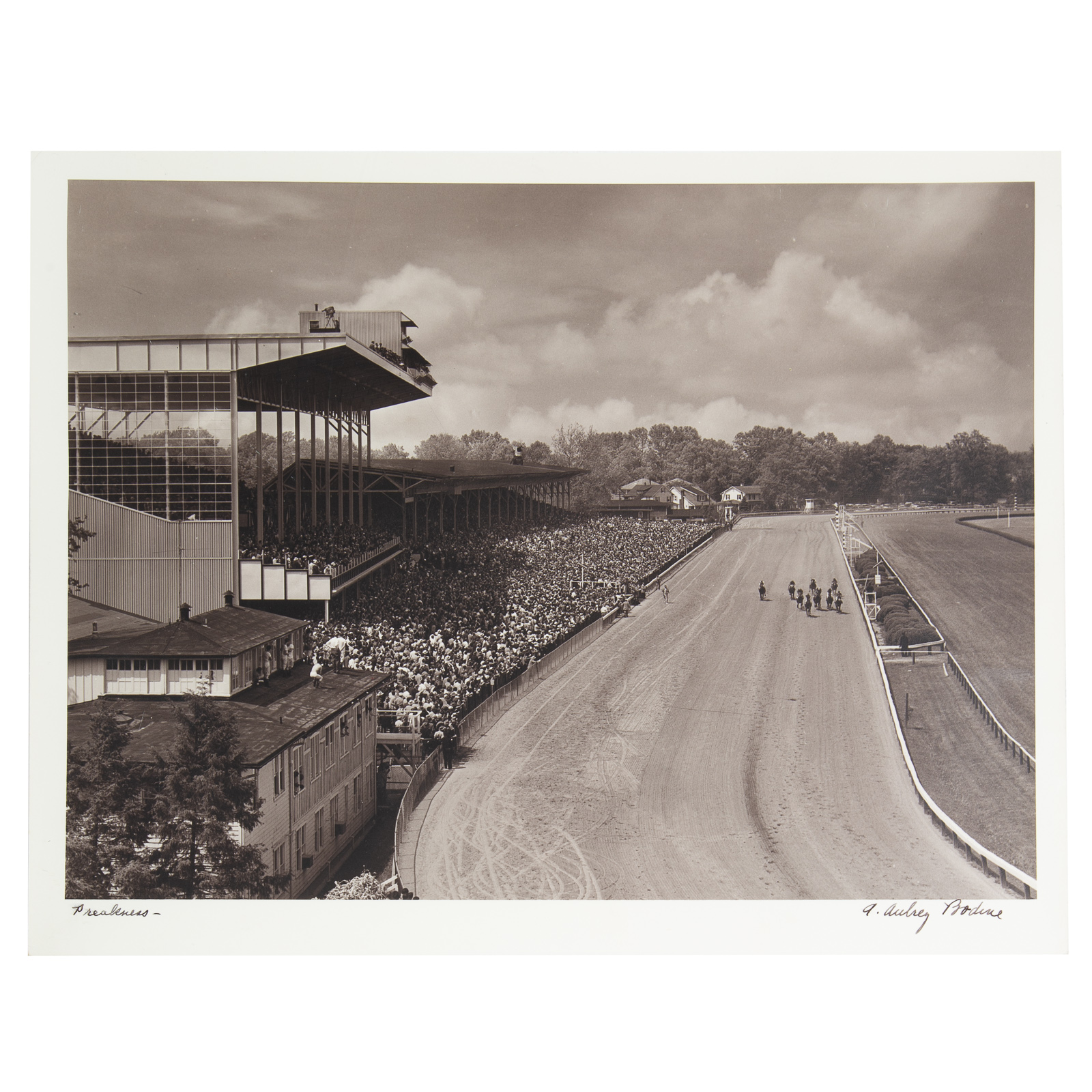 Appraisal: A AUBREY BODINE PREAKNESS PHOTOGRAPH American - Gelatin silver print