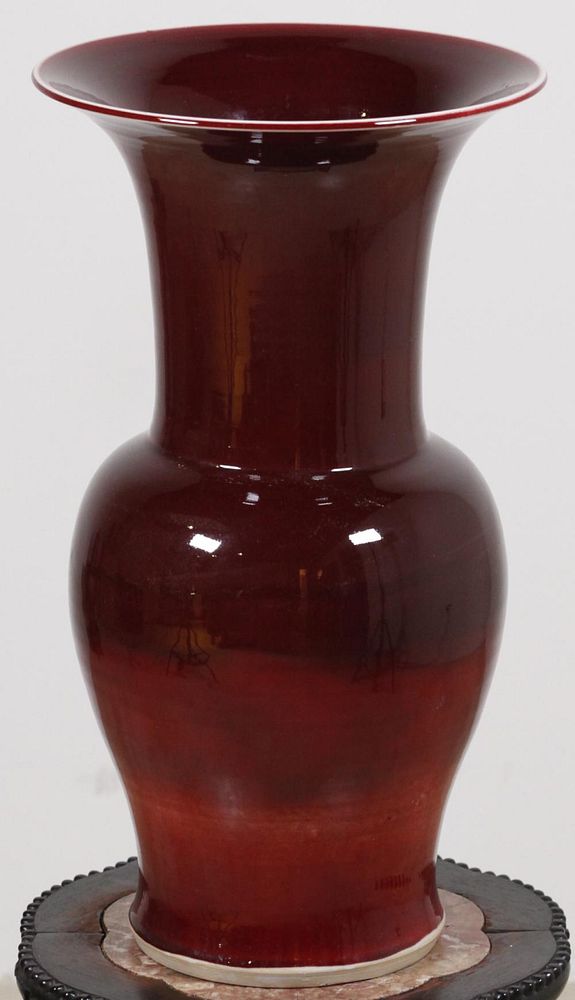 Appraisal: Chinese oxblood porcelain vase in H Notice to bidders Condition