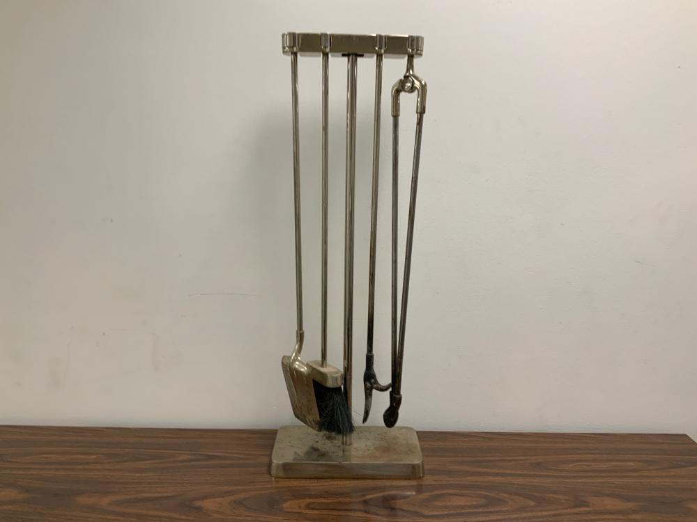 Appraisal: Modern Chrome Plated Metal Tool Stand with Four Tools