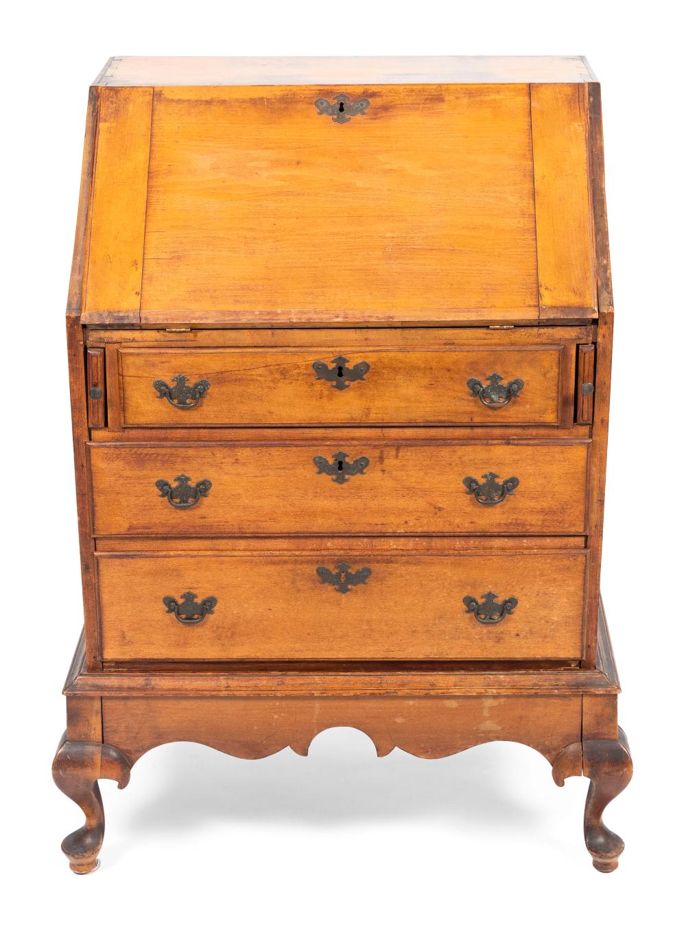 Appraisal: QUEEN ANNE-STYLE SLANT-LID DESK ON FRAME LATE TH EARLY TH