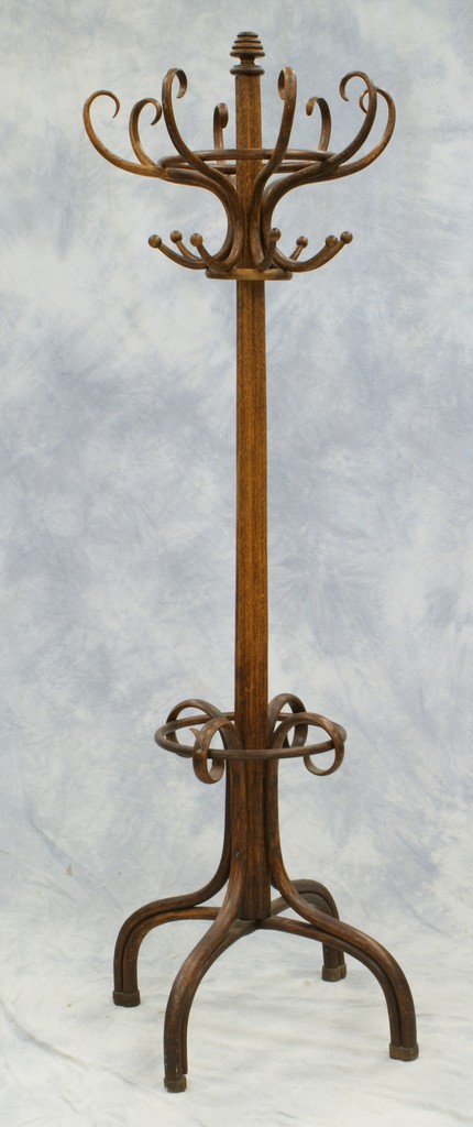 Appraisal: Oak Thonet style bentwood hall tree early th c tall