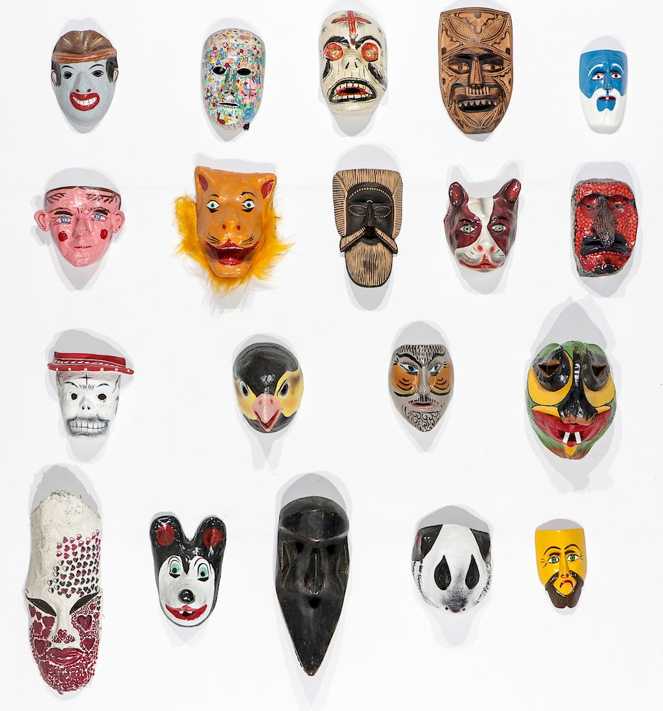 Appraisal: Vintage Mexican Ethnographic Masks Vintage Mexican Ethnographic Masks Ranging in