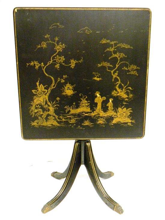 Appraisal: Chinese style tilt top table circa partial label verso -ERGUSON