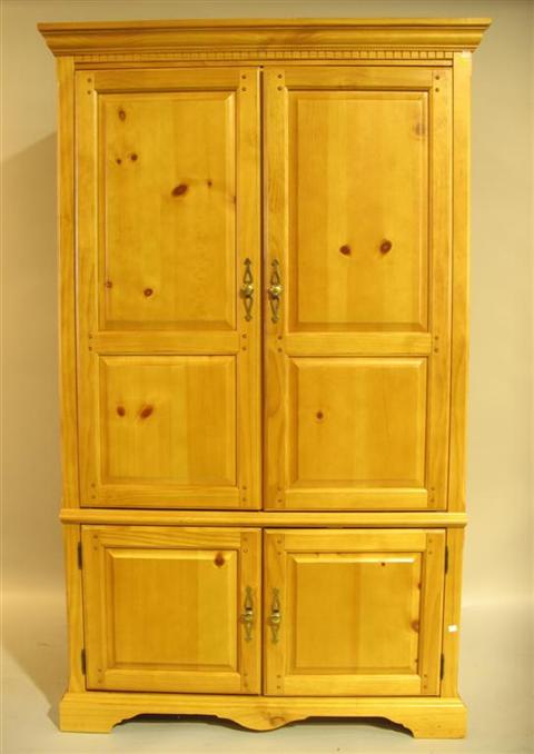 Appraisal: CHIPPENDALE STYLE PINE ARMOIRE th century now as an entertainment