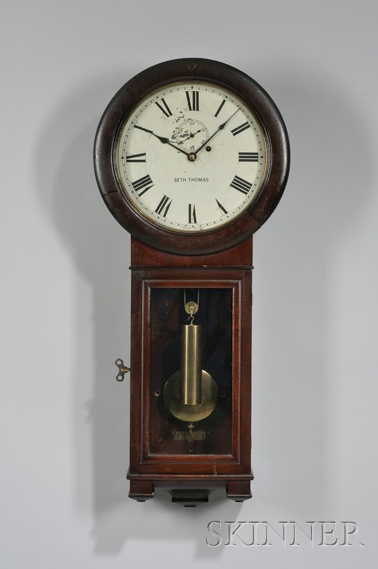 Appraisal: Seth Thomas No Regulator Clock Thomaston Connecticut with mahogany case