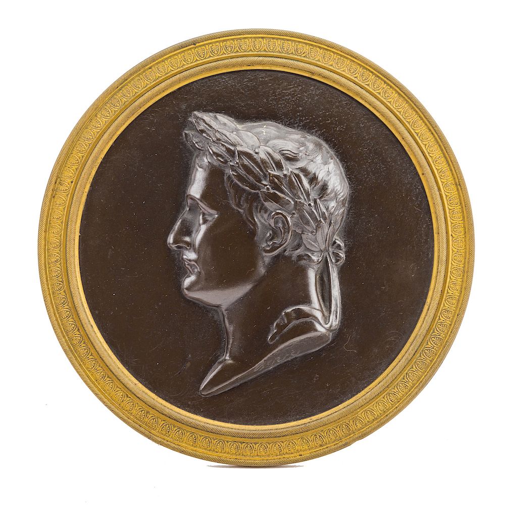 Appraisal: After Jean-Francois Antoine Bovy Napoleon as Caesar bronze plaque late