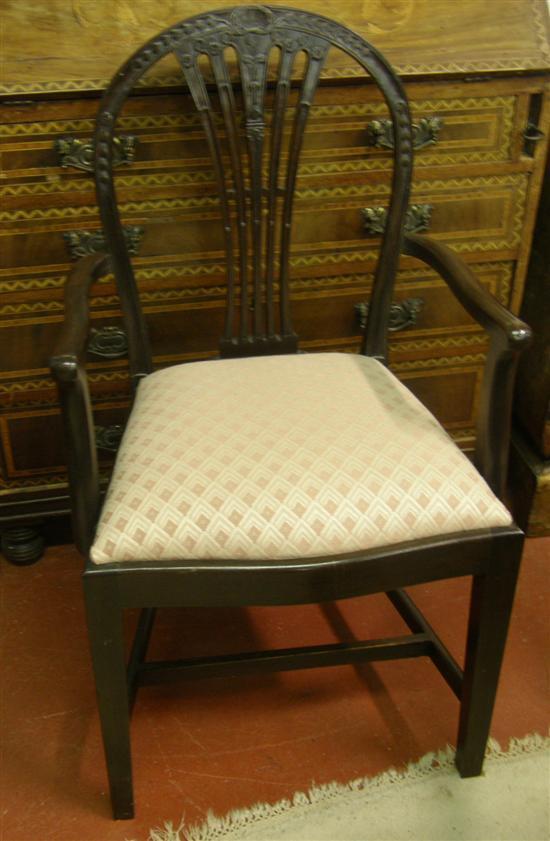 Appraisal: A SET OF TEN MAHOGANY HEPPLEWHITE STYLE DINING CHAIRS each