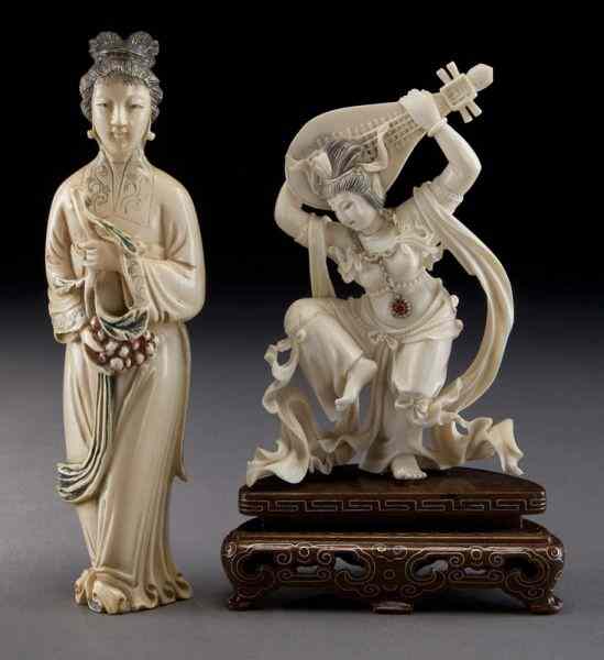 Appraisal: Carved ivory ladies International buyers should note that several countries