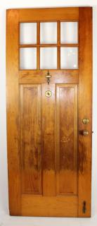 Appraisal: Vintage Craftsman style pine door with door bell h x