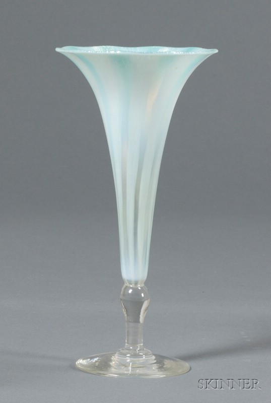 Appraisal: Tiffany Favrile Footed Vase Glass New York early th century