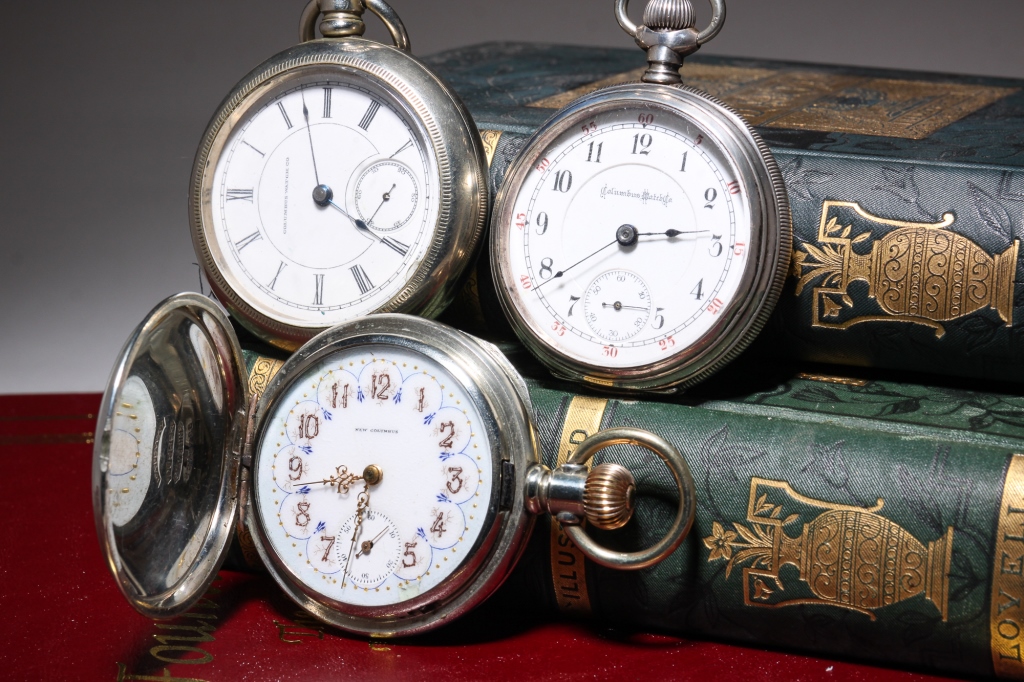 Appraisal: ONE STERLING TWO SILVER TONE POCKET WATCHES American late th