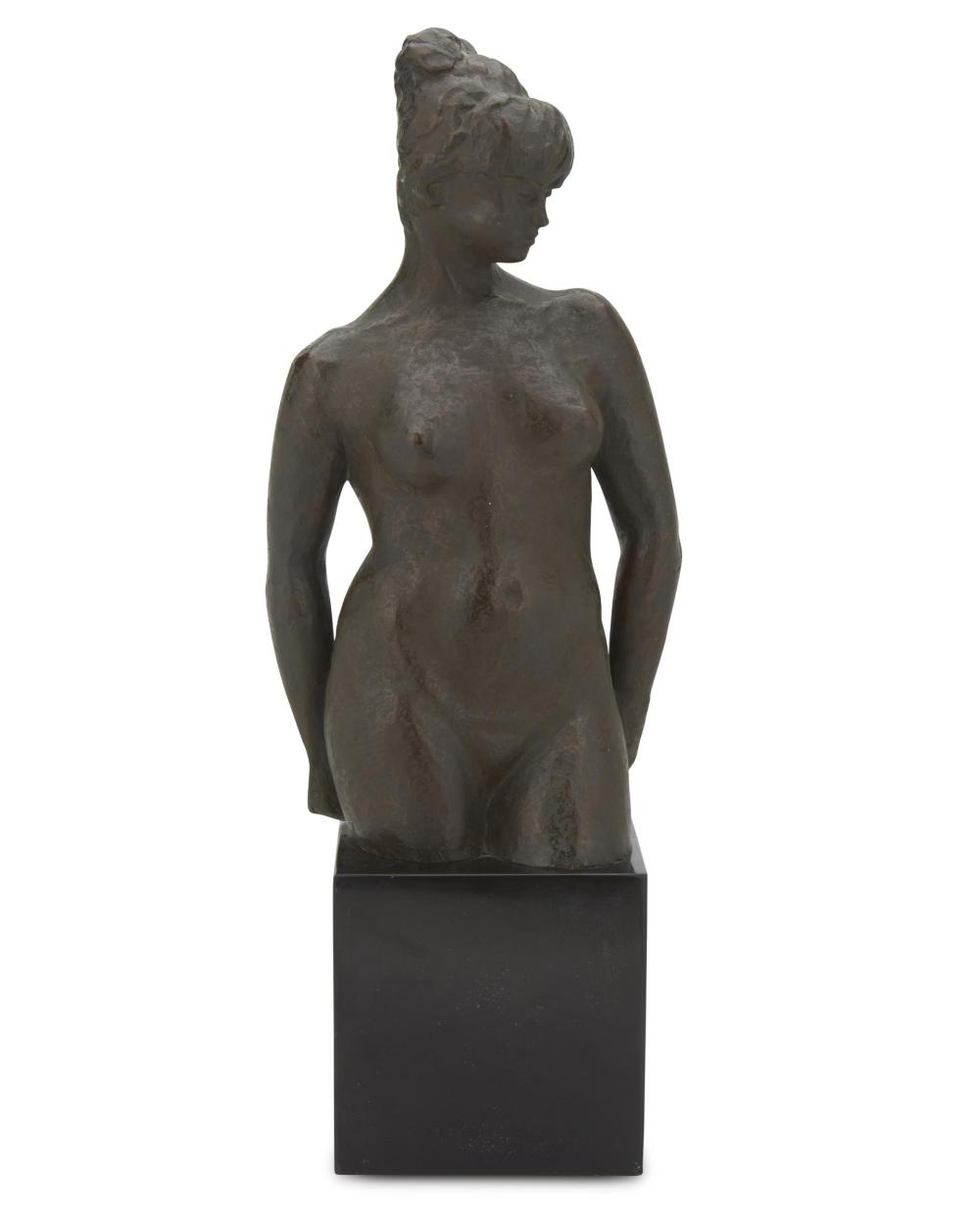 Appraisal: Henry J Toombs - Torso Patinated bronze on marble base