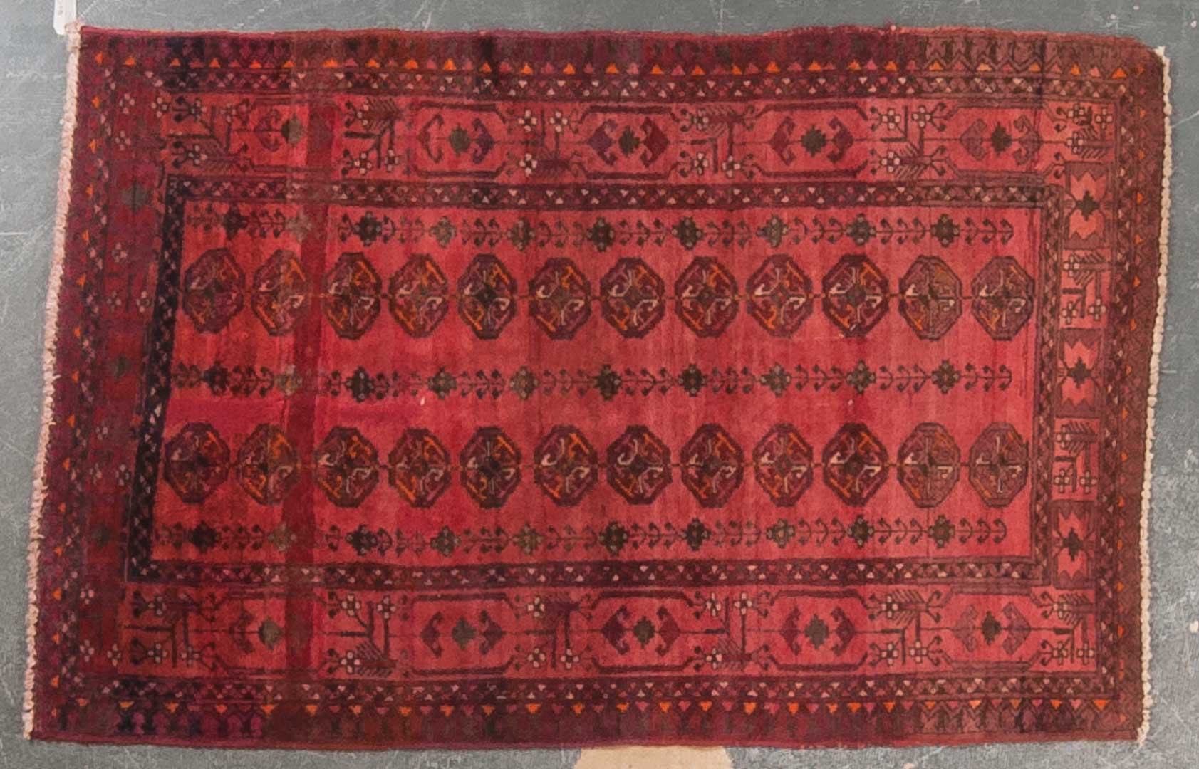 Appraisal: Semi-antique Afghan Tribal rug approx x Afghanistan circa Condition Some