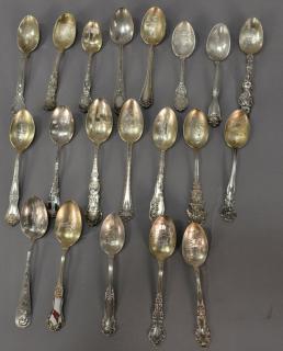 Appraisal: Twenty sterling silver souvenir spoons including two Washington Philadelphia Grant's