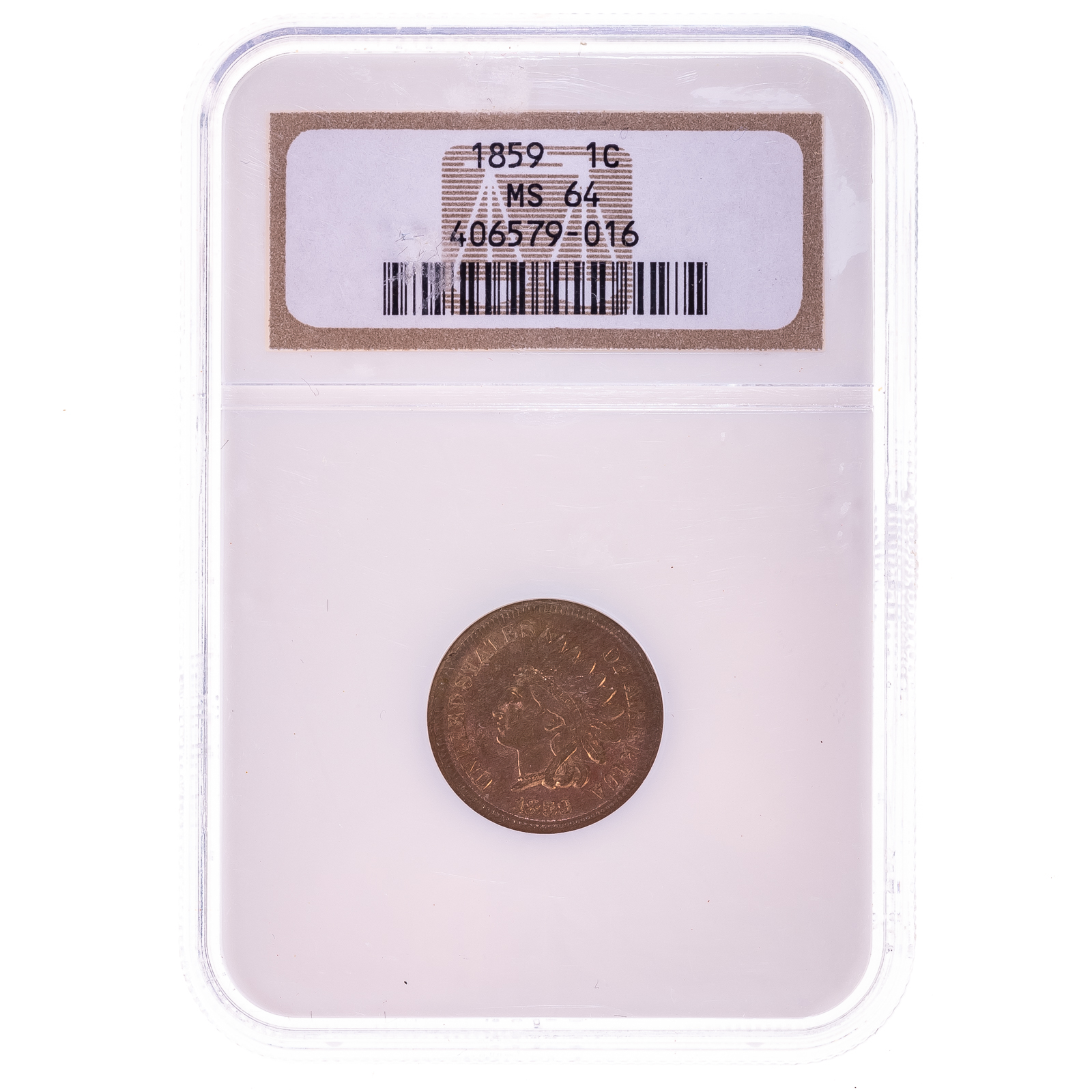 Appraisal: INDIAN CENT NGC MS Full luster on both side attractive