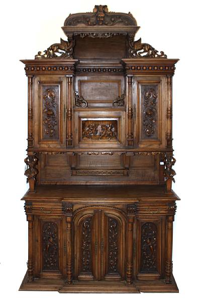 Appraisal: A Henry II style walnut cabinet height in width depth