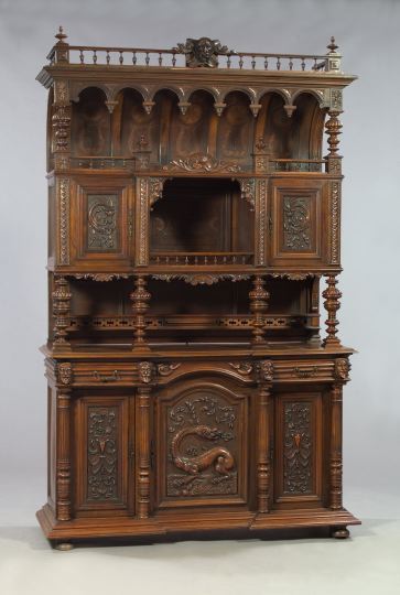 Appraisal: Continental Mahogany Buffet a Deux Corps early th century in