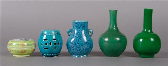 Appraisal: A Group of Four Miniature Porcelain Chinese Vessels Height of