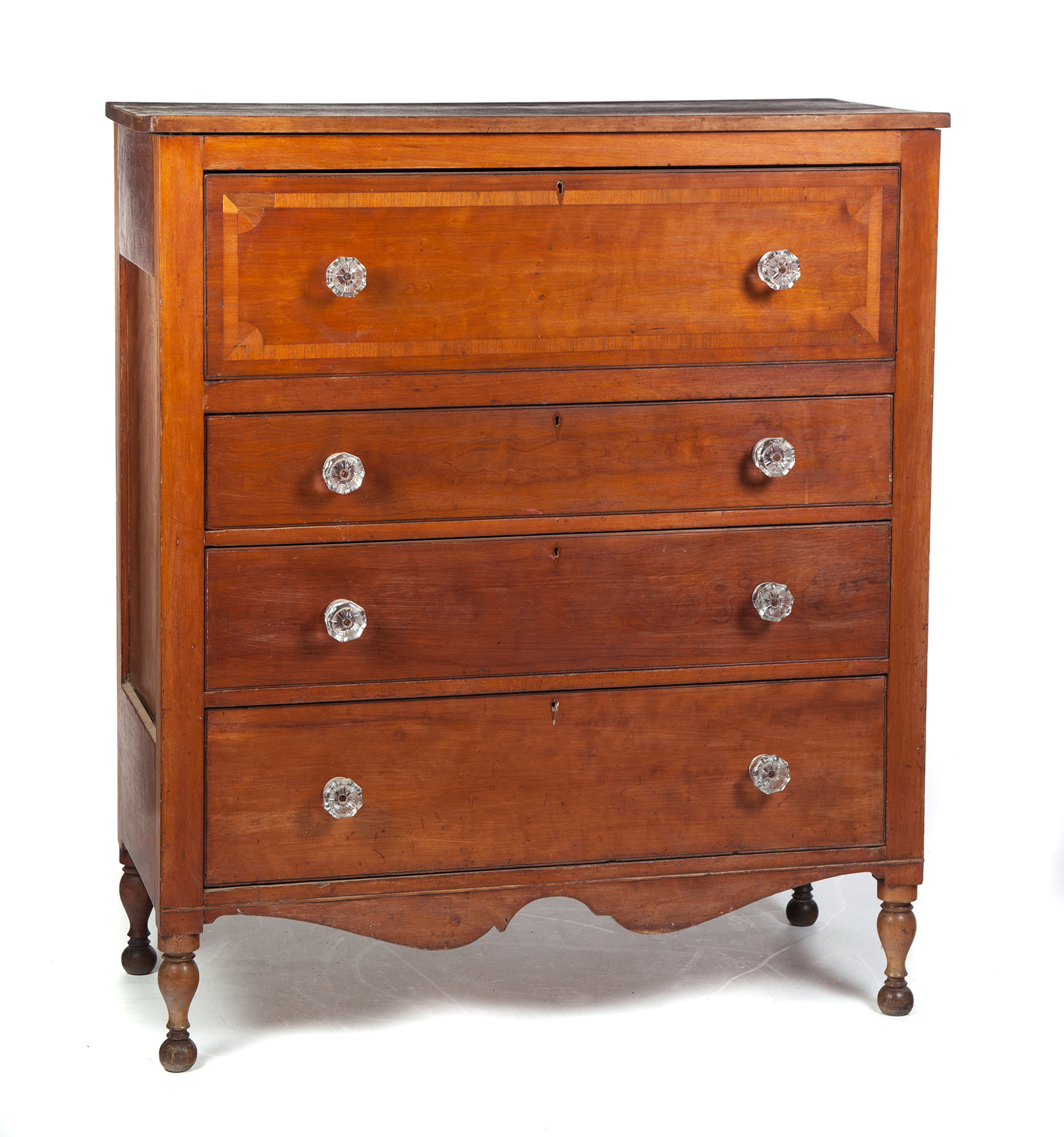 Appraisal: TRANSITIONAL SHERATON TO EMPIRE FOUR-DRAWER CHEST Kentucky nd quarter- th