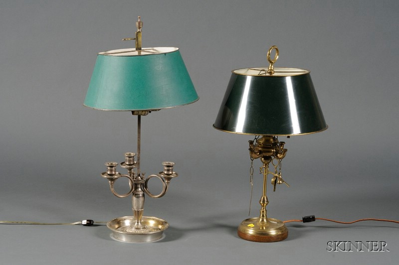 Appraisal: Two Metal Table Lamps late th early th century comprising