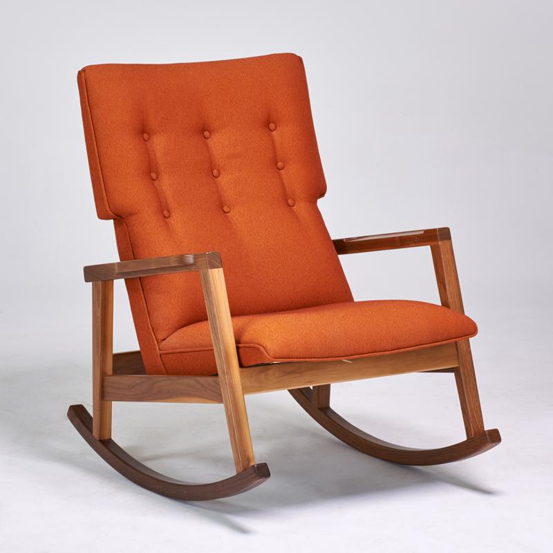 Appraisal: JENS RISOM DESIGN WITHIN REACH Rocking chair USA s Walnut