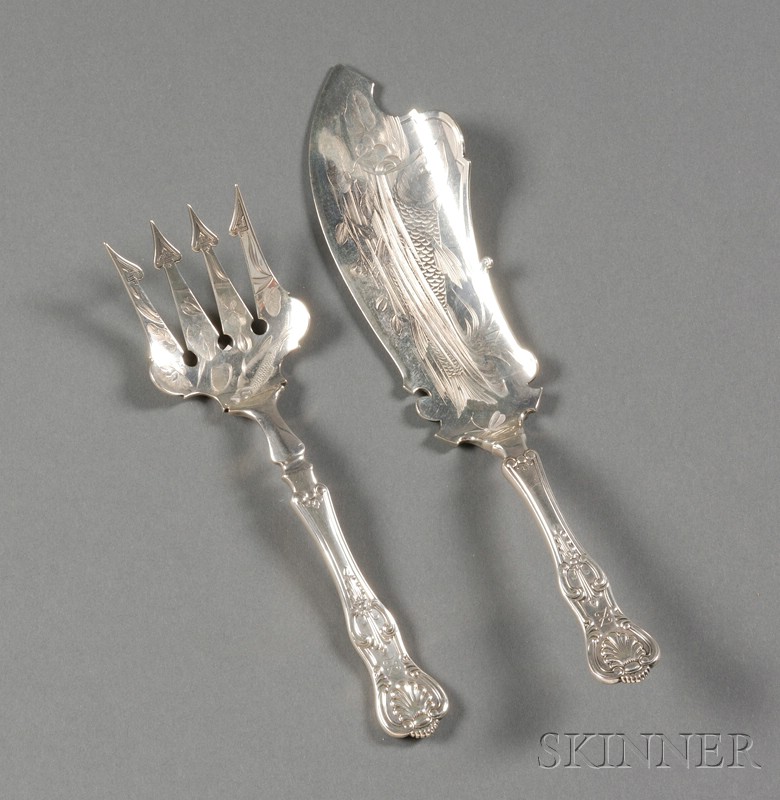 Appraisal: Pair of Howard Co Sterling Fish Servers late th century