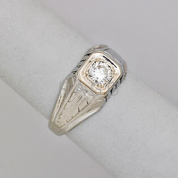 Appraisal: ART DECO DIAMOND K WHITE GOLD RING Condition Report