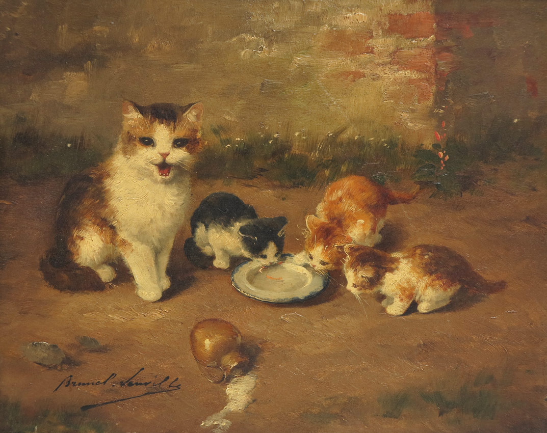 Appraisal: BRUNEL DE NEUVILLE Alfred Arthur French - Cat and Kittens