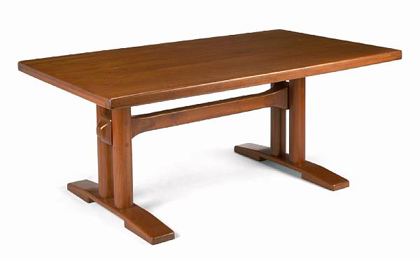 Appraisal: Arthur Espenet Carpenter American - dining table walnut inscribed Espenet