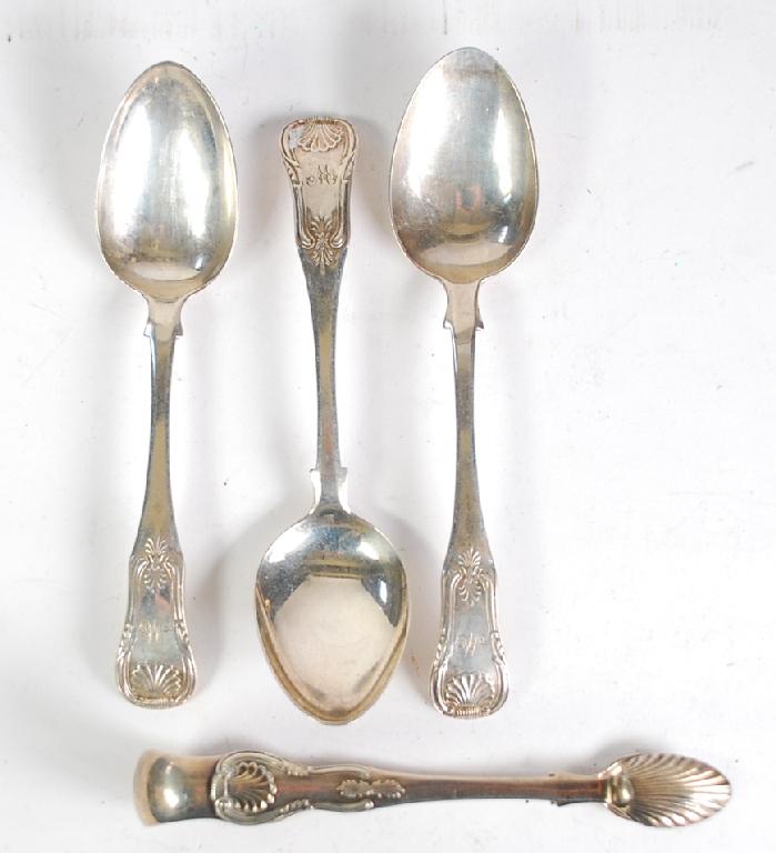 Appraisal: NINETEENTH CENTURY SCOTTISH SILVER PAIR OF KINGS PATTERN SUGAR BOWS