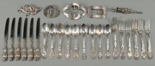 Appraisal: Art Nouveau Sterling Silver incl Unger Grouping of Art Nouveau