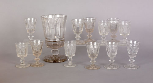 Appraisal: Assembled set of twelve American colorless glass sheaf of wheat