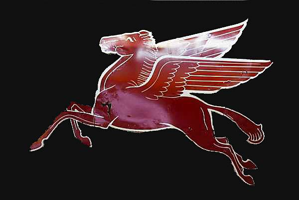 Appraisal: A vintage Flying A Horse metal sign comprised of four