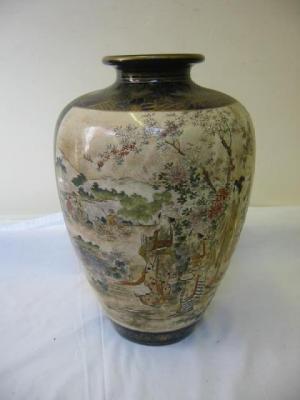 Appraisal: A SATSUMA PORCELAIN VASE of ovoid form painted with figures