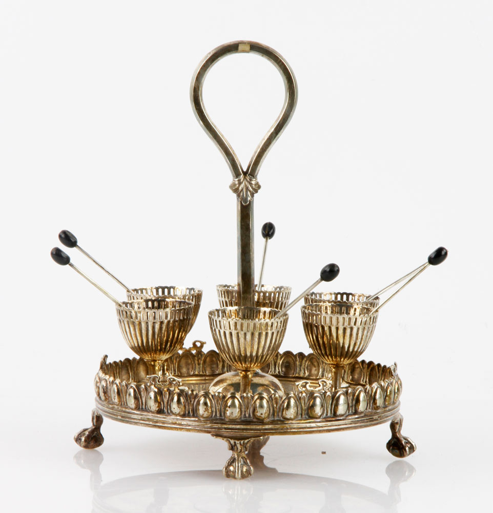 Appraisal: - th C English Egg Holder th century English egg