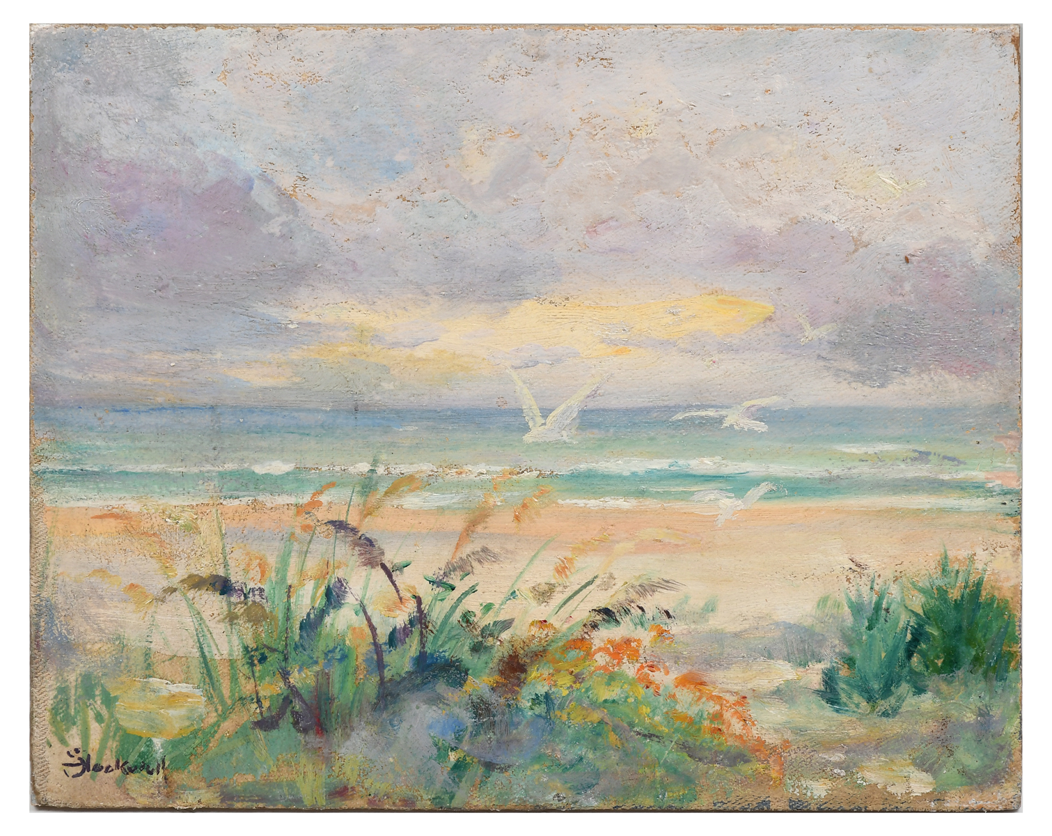 Appraisal: STOCKWELL Catherine American - Florida Beach Scene with Gulls Oil