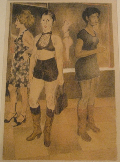 Appraisal: RAPHAEL SOYER Girls on the Street Color lithograph x mm