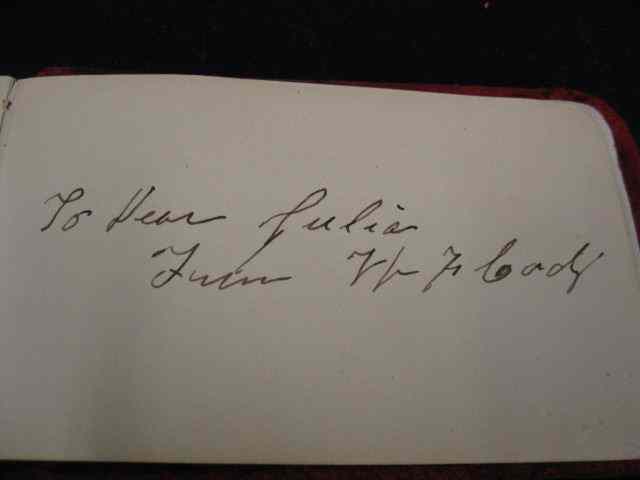 Appraisal: William F Cody Buffalo Bill Autograph in school girl autograph