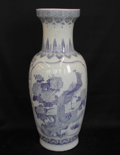 Appraisal: Large Chinese Blue-and-White Porcelain Vase of baluster form in the