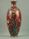 Appraisal: VASE - EARLY TH C CLOISONNE VASE OPEN CRIMSON RED