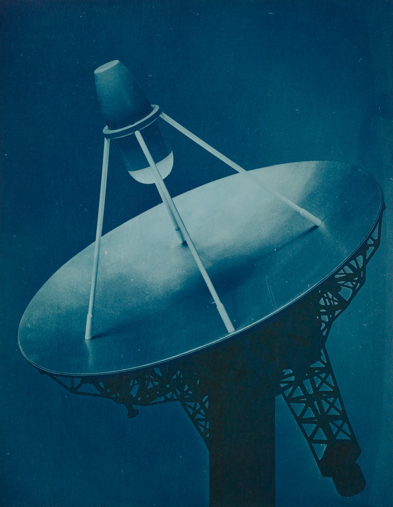 Appraisal: HARVEY HAROLD L - Satellite receiver Blue-toned silver print x