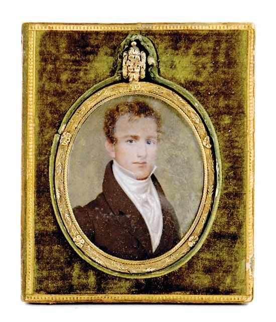 Appraisal: American portrait miniature in case of Southern interest th century