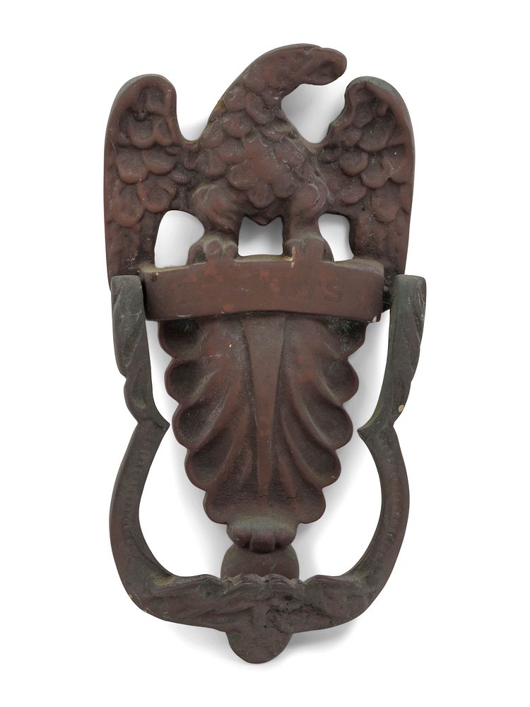 Appraisal: A Patinated Bronze Eagle Door Knocker A Patinated Bronze Eagle