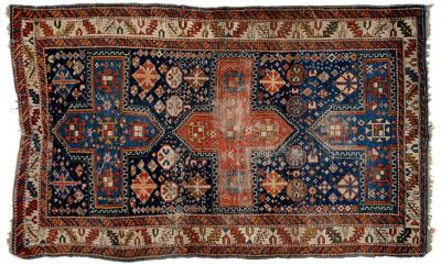 Appraisal: Caucasian rug two and a half cross shaped central medallions