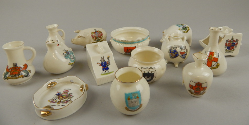 Appraisal: Various souvenir crested china to include Oban Albion China pig