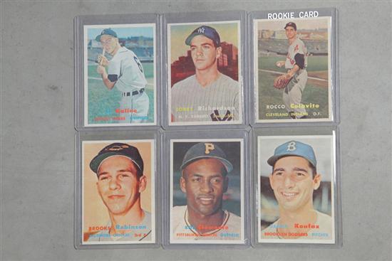 Appraisal: SIX TOPPS BASEBALL CARDS Al Kaline Brooks Robinson RC Sandy