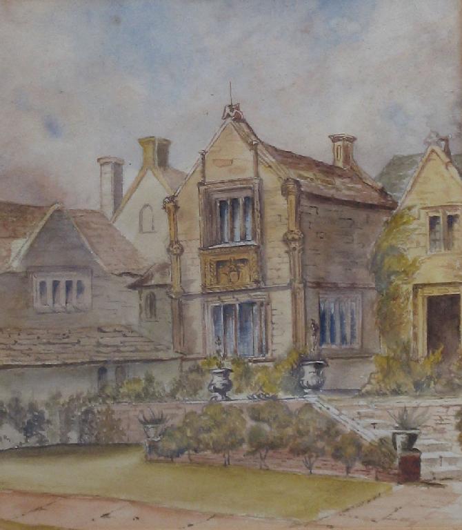 Appraisal: ENGLISH SCHOOL Binghams Melcombe House with mullion windows terrace urns